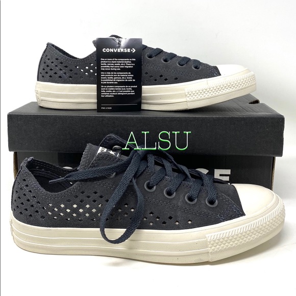Converse Ctas Suede Low Top Almost Black Women’s - Picture 2 of 11